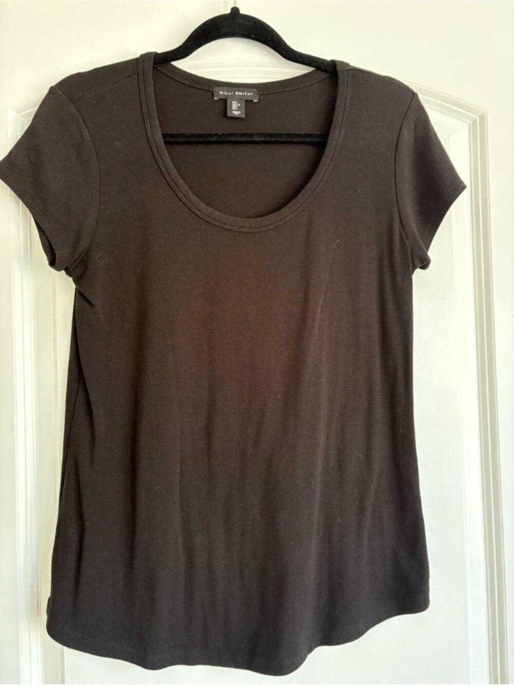 Will Smith Black Scoop Neck Short Sleeve Tee